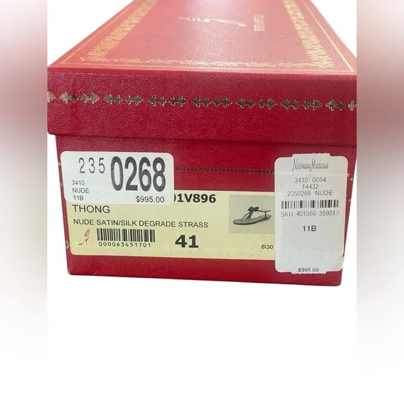 Rene Caovilla Nude Flat Rhinestone Bow Sandals Size 11B Wedding Formal Casual - Picture 8 of 9